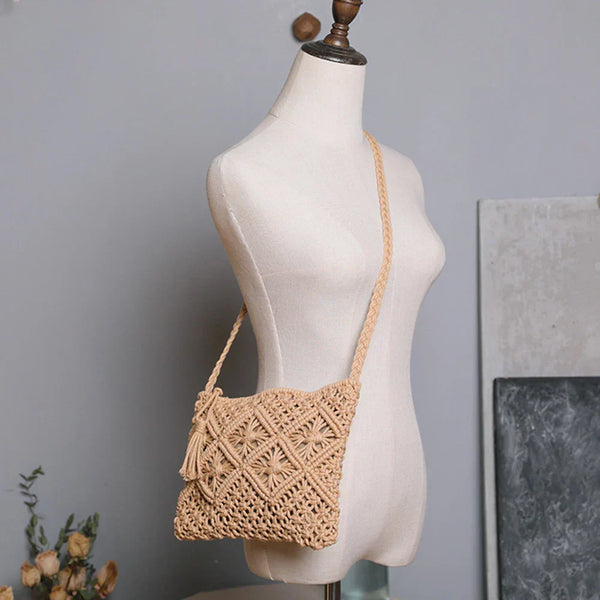 Bellachicha – Kadınlar için Dokuma Hasır Boho Omuz Çantası
