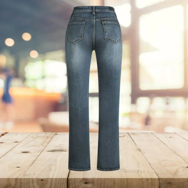 Yvonne | Vintage Tarzı Rahat Desenli Denim Salaş Pantolon