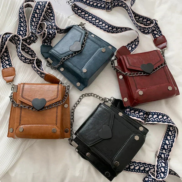 Katherine™ - Modern küçük kare omuz çantası geniş kayışla