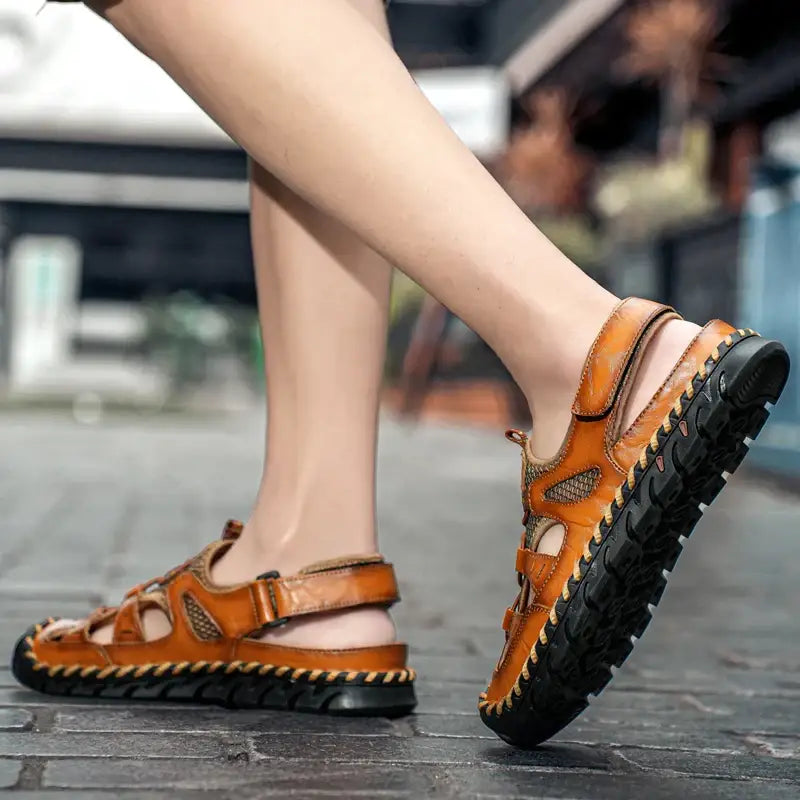 ERKEK DERİ SANDALET 114