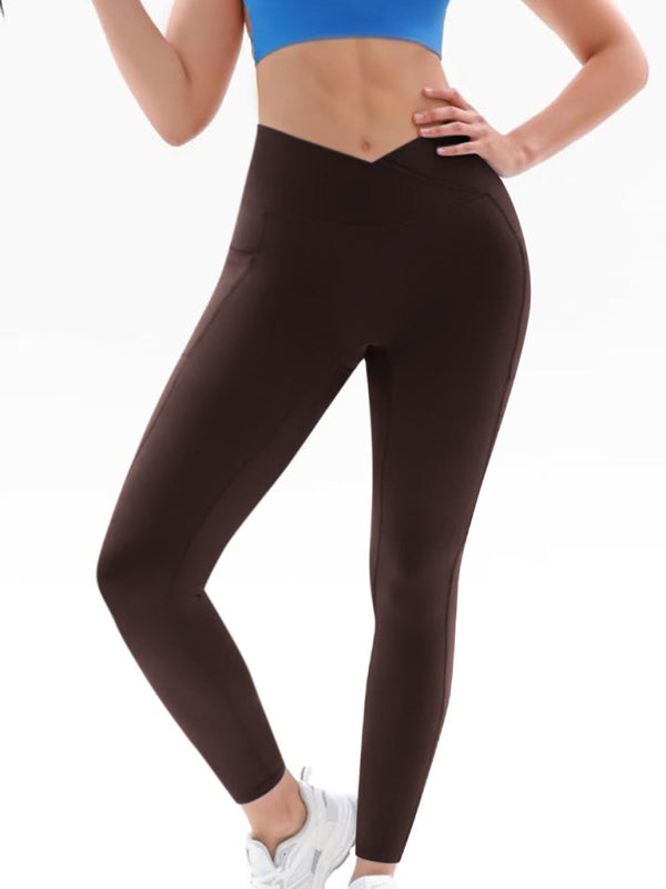 Yüksek Bel ve Kalça Cebi Olan Yeni Yoga Pantolonu