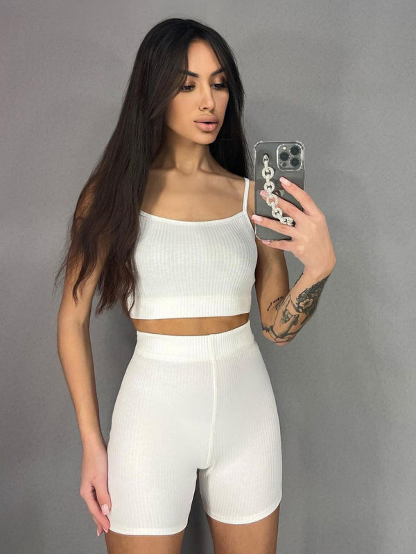 Seksi Askılı Şort Moda Takımı Yoga Spor Takımı