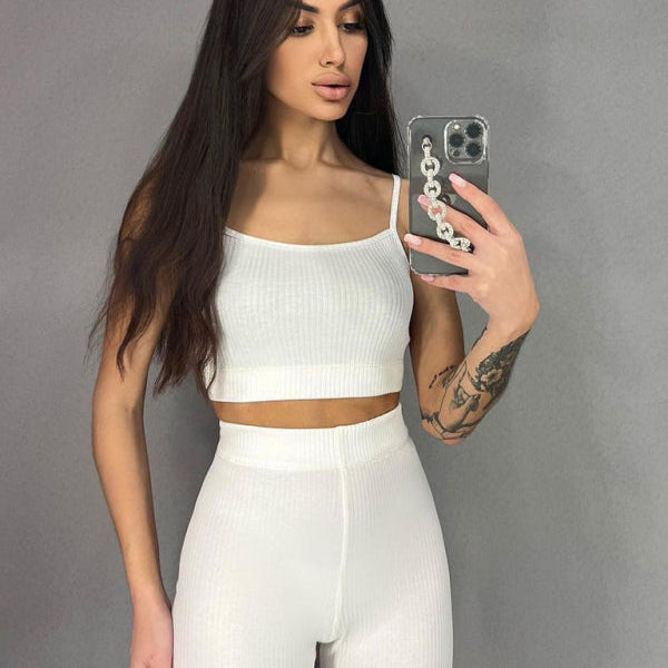 Seksi Askılı Şort Moda Takımı Yoga Spor Takımı