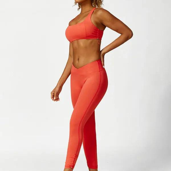Yeni Kordonlu Yoga Pantolonu, Nefes Alabilir, Düz Renk, Koşu Pantolonu