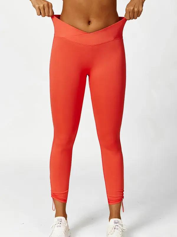 Yeni Kordonlu Yoga Pantolonu, Nefes Alabilir, Düz Renk, Koşu Pantolonu