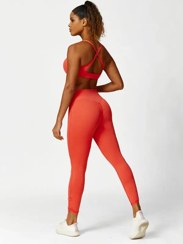 Yeni Kordonlu Yoga Pantolonu, Nefes Alabilir, Düz Renk, Koşu Pantolonu