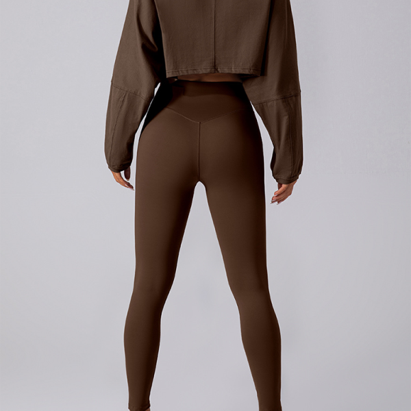 Yuvarlak Yaka Sweatshirt T-Shirt Spor Kısa Temel Tişört Yoga Koşu Rahat Uzun Kollu Tişört