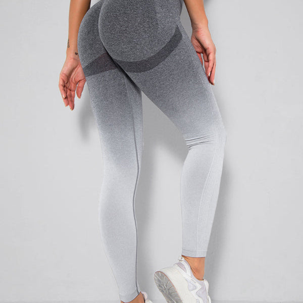 Dikişsiz, dar, hızlı kuruyan, seksi, şeftali rengi kalça spor fitness pantolonu kadınlar için