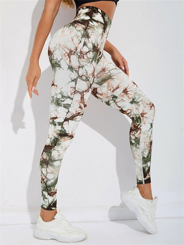 Yüksek Bel Kadın Batik Pantolon, Antrenman, Spor, Yoga, Fitness